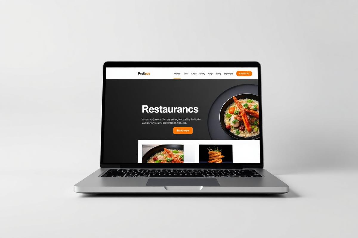 Demo primer sajta — početna stranica prikazana na laptopu — Restoran Dunav