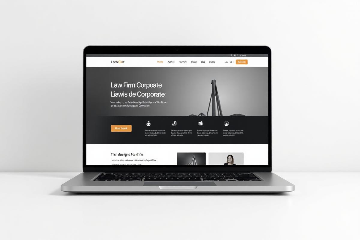 Demo primer sajta — početna stranica prikazana na laptopu — Advokatska kancelarija Jović